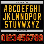 Custom Name Number Two Tone Hoodie Jacket - Personalized Black Red Gold Bomber Full-Snap Varsity Letterman Personalized Black