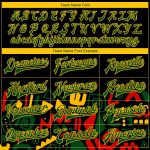 Personalized Black Red Gold Green 3D Bomber Varsity Letterman Jacket - Black History Month Full-Snap Design Personalized