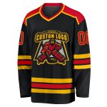 Personalized Hockey Jersey in Black, Red, and Gold - Custom Sports Jersey 2 Personalized Black Red-Gold Hockey Jersey 2