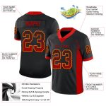 Custom Name Number Football Jersey - Personalized Black Red-Gold Mesh Drift Fashion Team Jersey Personalized Black Red-Gold