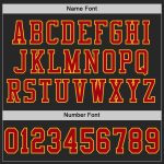 Personalized Football Jersey in Black Red-Gold Mesh Fabric for Customization Personalized Black Red-Gold Mesh Football Jersey