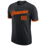 Custom Name Number Performance T-Shirt Black Red Gold for Teams - Personalized Sports Tee Personalized Black Red-Gold Performance