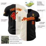 Custom Name Number Personalized Black Red Gold Pinstripe Baseball Jersey Authentic Split Fashion Team Jersey Personalized