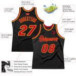 Personalized Black Red Gold Basketball Jersey - Retro Style Sports Apparel Personalized Black Red-Gold Throwback Basketball