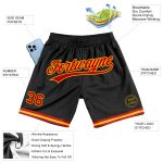 Personalized Basketball Shorts Black Red Gold Throwback Style 2 Personalized Black Red-Gold Throwback Basketball Shorts 2