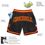 Personalized Black Red Gold Basketball Shorts for Men and Women - Throwback Style Personalized Black Red-Gold Throwback Basketball