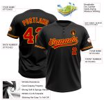 Personalized Black Red-Gold Two-Button Unisex Jersey for Softball Personalized Black Red-Gold Two-Button Unisex Softball