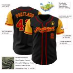 Personalized Two Tone Baseball Jersey in Black and Red-Gold, Custom Design for Sports Enthusiasts Personalized Black Red-Gold