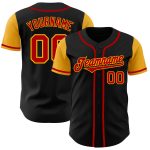 Personalized Two Tone Baseball Jersey in Black and Red-Gold, Custom Design for Sports Enthusiasts Personalized Black Red-Gold