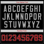Personalized American Flag Baseball Jersey in Black Red-Gray Fashion Personalized Black Red-Gray American Flag Fashion Baseball