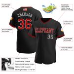 Custom Name Number Authentic American Flag Baseball Jersey - Personalized Black Red-Gray Team Apparel Personalized Black