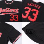 Custom Name Number Authentic Baseball Jersey - Personalized Black Red-Gray Team Jersey Personalized Black Red-Gray Authentic
