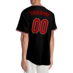Personalized Baseball Jersey Black Red Gray - Custom Team Apparel Personalized Black Red-Gray Baseball Jersey 2