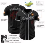 Custom Black Red Gray Baseball Jersey for Men and Women - Personalized Team Jersey 3 Personalized Black Red-Gray Baseball