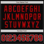 Custom Name Number Personalized Varsity Letterman Jacket Black Red Gray Bomber Full-Snap Two Tone for Team Personalized Black