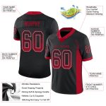 Customizable Black Red-Gray Mesh Football Jersey with Name and Number - Drift Fashion Team Uniform Personalized Black Red-Gray