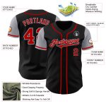Personalized Black Red Gray Two Tone Baseball Jersey for Men and Women Personalized Black Red-Gray Two Tone Baseball Jersey