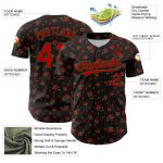 Personalized Gothic Style 3D Rose Baseball Jersey in Black Red-Green Personalized Black Red-Green 3D Gothic Style Rose Baseball
