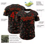 Personalized 3D Gothic Style Rose Baseball Jersey in Black Red-Green Colors Personalized Black Red-Green 3D Gothic Style