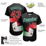 Custom 3D Mexican Flag Baseball Jersey with Personalized Name & Number - Black Red Kelly Green Authentic Design Personalized
