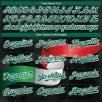 Personalized 3D Mexican Flag Baseball Jersey in Black Red Kelly Green Personalized Black Red Kelly Green 3D Mexican Flag