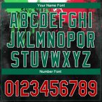 Custom Mexican Flag Baseball Jersey with 3D Grunge Design, Personalized Name & Number, Black Red Kelly Green Colors Personalized