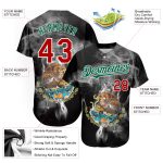Custom 3D Mexico Baseball Jersey with Personalized Name and Number - Authentic Design in Black, Red, and Kelly Green Personalized
