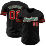 Custom Black and Kelly Green Baseball Jersey for Men and Women, Personalized Sports Apparel 2 Personalized Black Red-Kelly