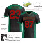 Customizable Black Red Kelly Green Authentic Football Jersey with Personalized Name and Number Personalized Black Red-Kelly