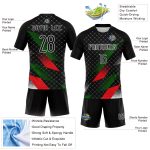 Custom Volleyball Jersey Personalized with Name and Number, Black Red-Kelly Green Geometric Shape for Palestine Team Personalized