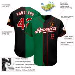 Personalized Black Red Kelly Green Fashion Baseball Jersey for Men and Women Personalized Black Red-Kelly Green Split Fashion