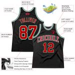 Personalized Black Red Kelly Green Basketball Jersey for Men - Throwback Style Personalized Black Red-Kelly Green Throwback