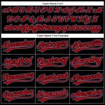Personalized 3D Pattern Baseball Jersey in Black Red Light Blue, Curve Solid Design Personalized Black Red-Light Blue 3D