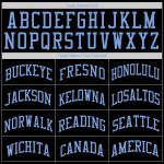 Custom Name & Number Baseball Jersey Shirt - Personalized Black Red-Light Blue Authentic Throwback Rib-Knit Style Personalized