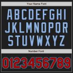 Custom Two-Button Unisex Softball Jersey with Personalized Name & Number - Black Red Light Blue Personalized Black Red-Light