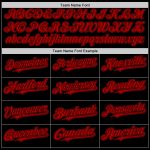 Custom Black Red Mesh Baseball Jersey with Personalized Name & Number - Authentic Throwback Design Personalized Black Red