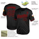 Personalized Black Red Throwback Baseball Jersey for Men and Women Personalized Black Red Mesh Throwback Baseball Jersey