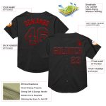 Personalized Throwback Baseball Jersey in Black Red Mesh - Custom 3 Personalized Black Red Mesh Throwback Baseball Jersey