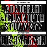 Custom Name Number Soccer Jersey - Personalized Black Red Neon Green Dripping Splatter Art Sublimation Team Uniform Personalized