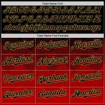Personalized 3D Gradient Black Red Old Gold Baseball Jersey with Square Shapes Personalized Black Red-Old Gold 3D Gradient