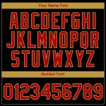 Custom Boho Style Performance T-Shirt with Personalized Name and Number - Black Red-Old Gold 3D Pattern Design Personalized