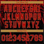 Custom Varsity Letterman Jacket with Personalized Name & Number, 3D Black Red Gold Pattern Bomber Design Personalized Black