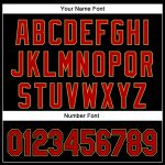 Custom Name and Number 3D Pattern Baseball Jersey - Personalized Black Red-Old Gold Curve Solid Design Personalized Black