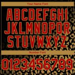 Custom Name and Number Leopard Print Baseball Jersey - Personalized Black Red and Gold 3D Pattern Design Personalized Black
