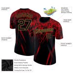Custom Black Red Gold 3D Performance Tee Shirt for Men and Women Personalized Black Red-Old Gold 3D Performance T-Shirt