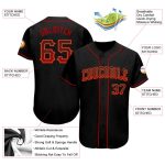 Custom Name and Number Personalized Black Red Old Gold Drift Fashion Baseball Jersey Personalized Black Red-Old Gold Authentic