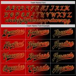 Personalized Gradient Varsity Letterman Jacket Black Red Old Gold Full-Snap Fashion Personalized Black Red-Old Gold Bomber