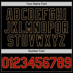 Custom Varsity Letterman Hoodie Jacket - Personalized Black Red Old Gold Bomber with Team Name and Number Personalized Black