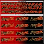 Personalized Black Red Gold Gradient Softball Jersey Unisex Two-Button Fashion Personalized Black Red-Old Gold Gradient Fashion