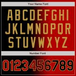 Custom Name and Number Unisex Softball Jersey - Personalized Black Red Gold Gradient Two-Button Fashion Jersey Personalized